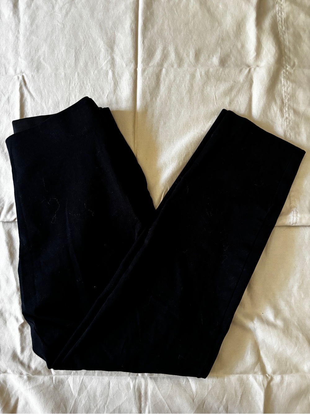 Straight Leg Black Pants W/ Faux Pockets